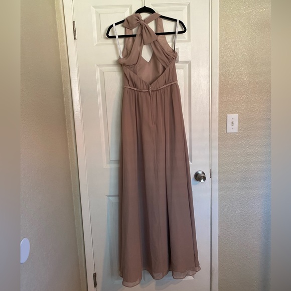 Chiffon V-Neck A-Line Chiffon Dress - Picture 3 of 6